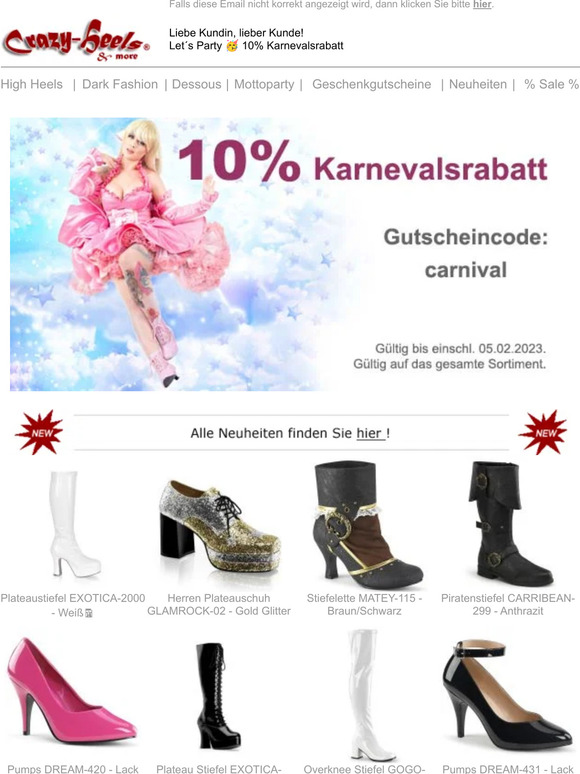 Noch bis 5.2.🥳 10% Karnevalsrabatt - Let´s Party