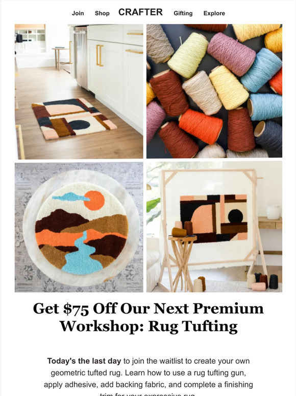 The Crafter's Box How Does 75 Off Rug Tufting Sound? Milled