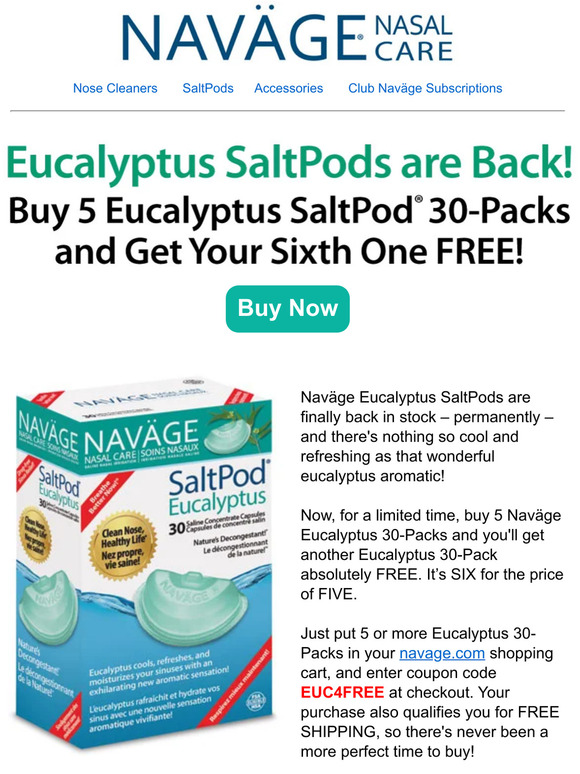 Naväge Eucalyptus SaltPod 30-Pack