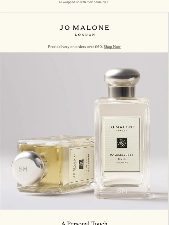 Jo Malone UK Add complimentary engraving to their favourite fragrance
