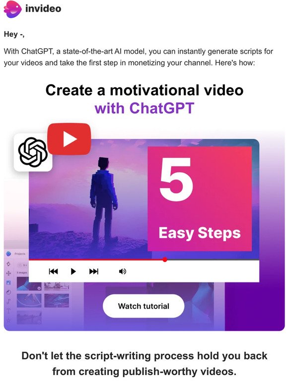 YouTube success recipe: 40% off + Motivational videos with ChatGPT