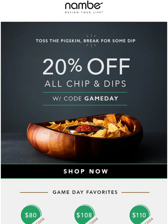 Nambe Friday Night Lights. Save 20 on Chip & Dips 🏈 Milled