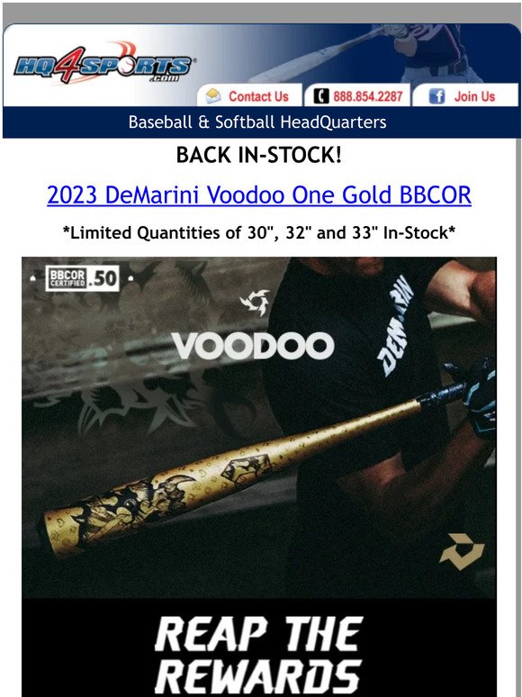 BACK IN-STOCK! More 2023 Voodoo One Gold BBCOR are Here! Free 2nd Day Air ✈️