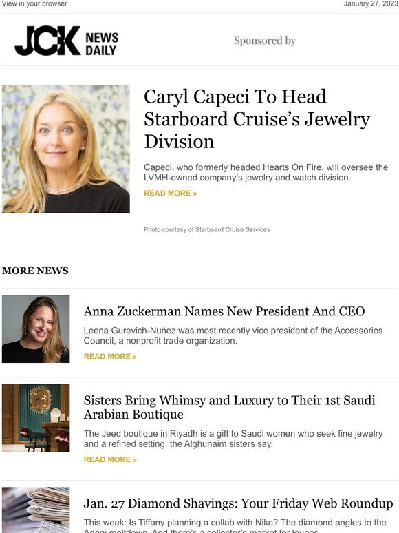 Caryl Capeci To Head Starboard Cruise’s Jewelry Division