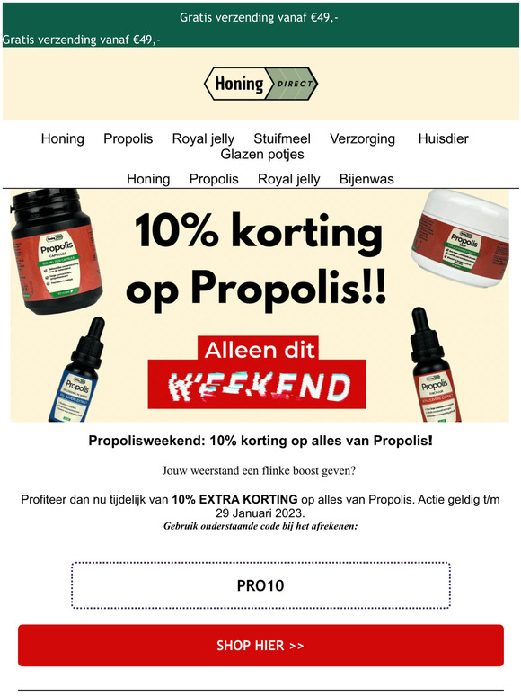 Propolisweekend: 10% Extra Korting!