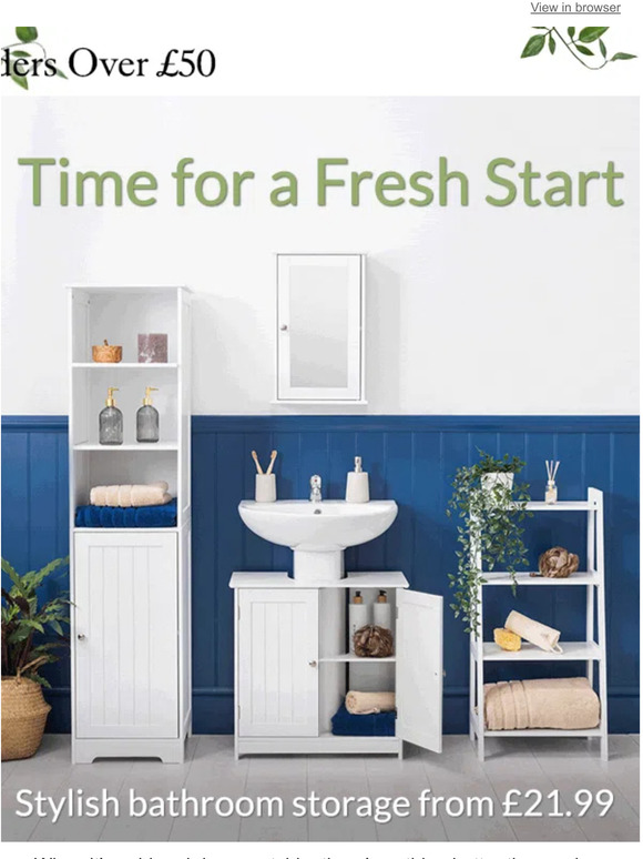 Stylish bathroom storage from £21.99