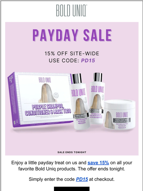 15% OFF Site-wide! Our Payday Treat to You!