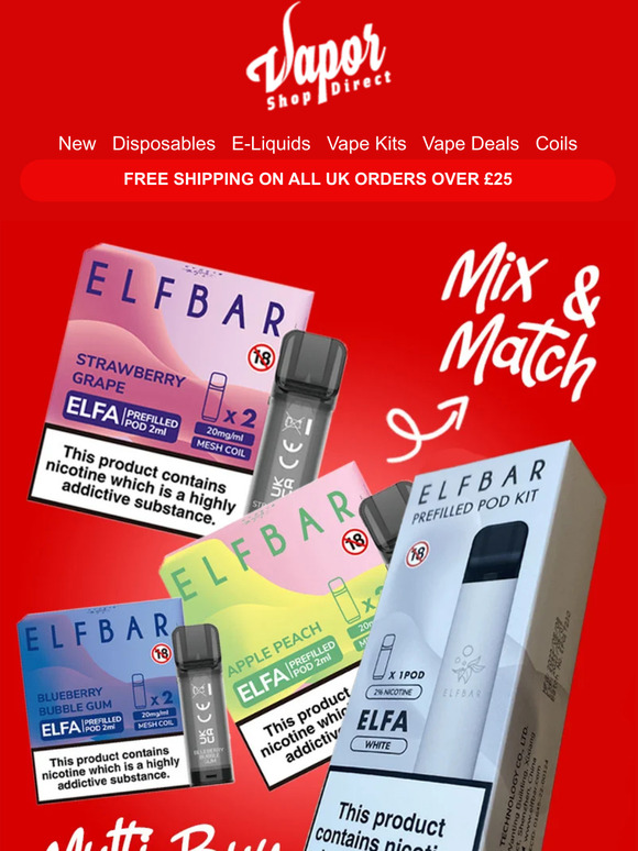 Elf Bar ELFA Pod Vape Kits and PreFilled Pods Now Available🔥 Plus Mystery Box