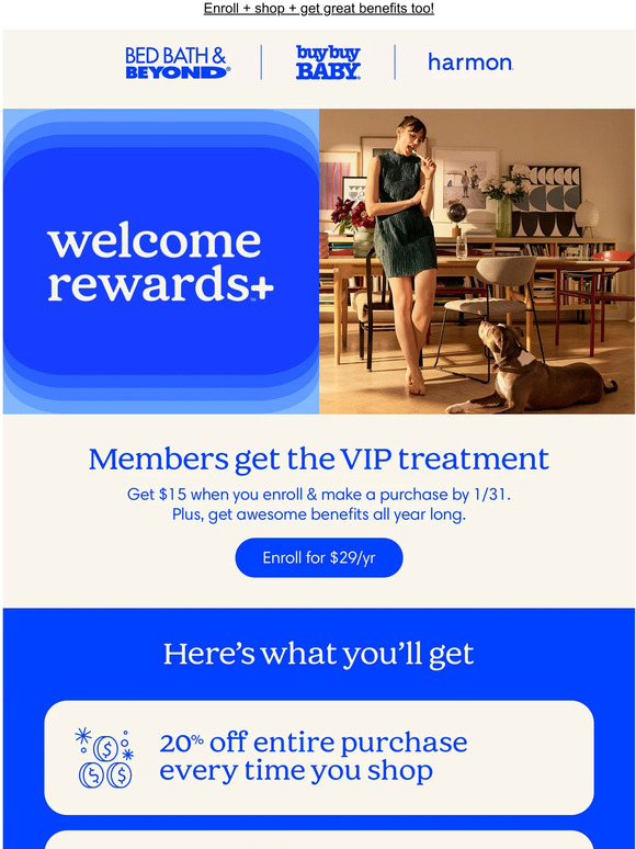 Bed Bath & Beyond INSIDE A Rewards+ offer to get your year in gear Milled