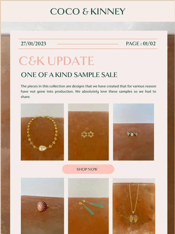 One of a kind sample sale now LIVE