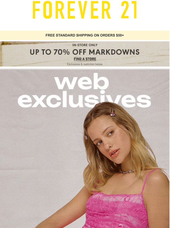 Forever 21 Online Only New Arrivals Milled