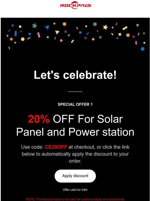 We're celebrating with savings! 🎉Get an extra 20% off!