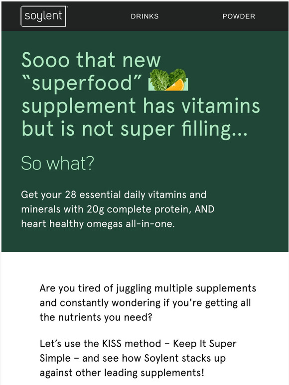 Soylent vs. “Superfood” Supplements