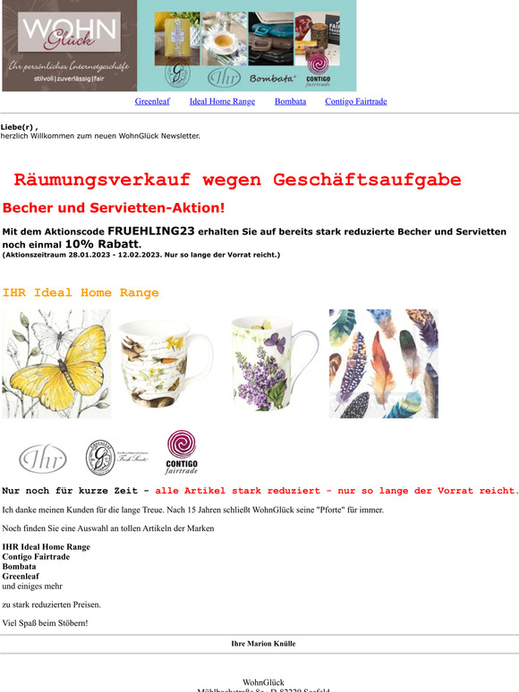 Gutschein-Becher und Servietten-Aktion