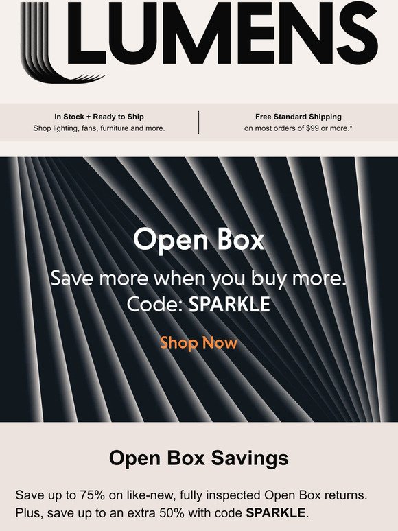 Save up to 75% on Open Box.