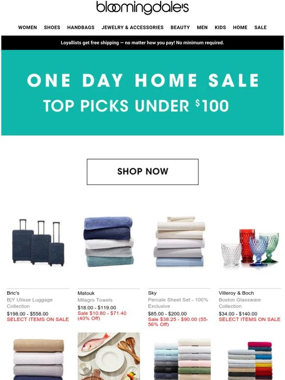 Bloomingdale's One Day Home Sale Top picks under 100 Milled