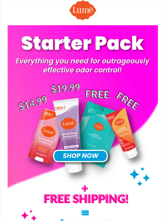 Lume Deodorant Start smelling better with our Starter Pack Milled