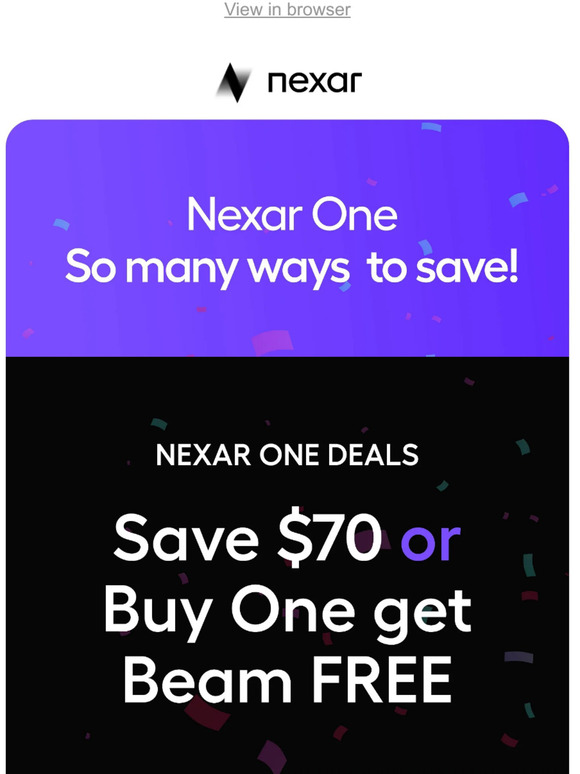 Nexar Dash Cams: We never do thisBuy Nexar One, get Beam FREE