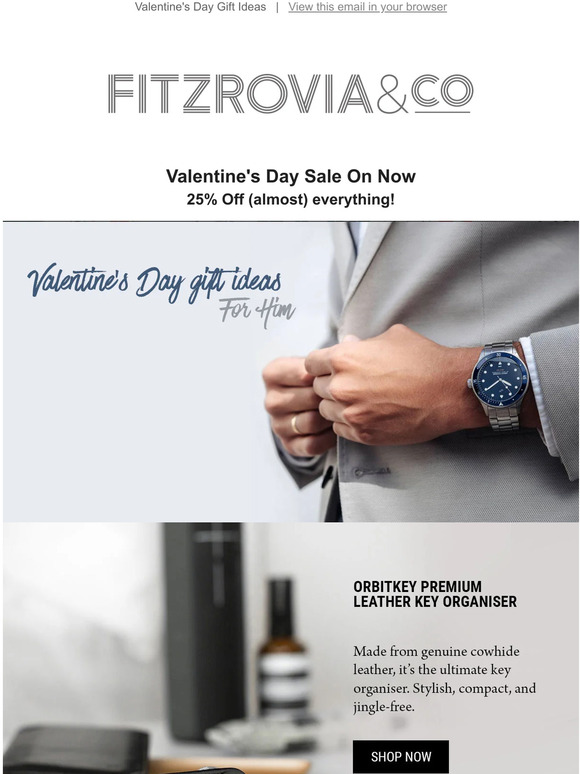 25% Off Almost Everything + Valentines Gift Ideas for Him