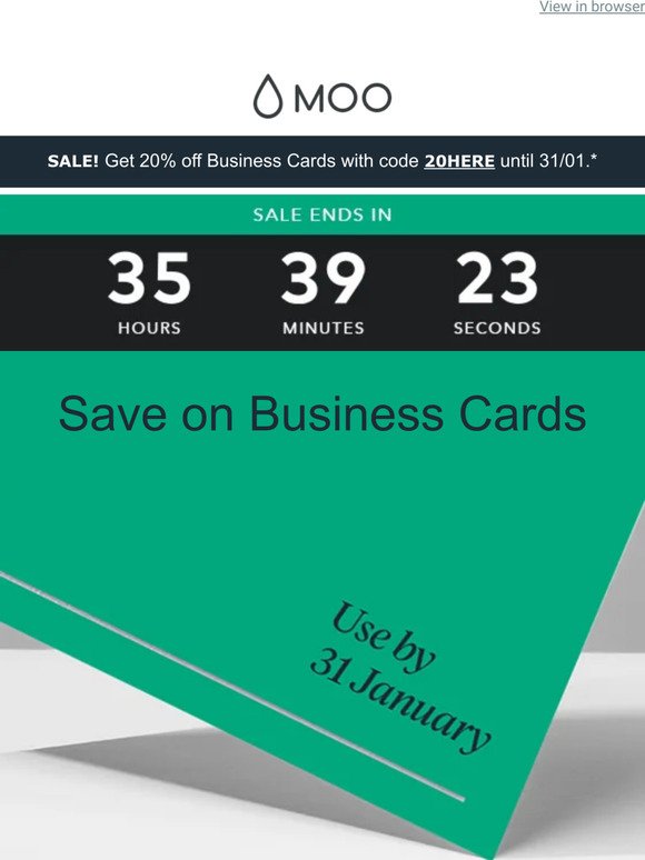 ⏰ The Business Card sale is ticking away…