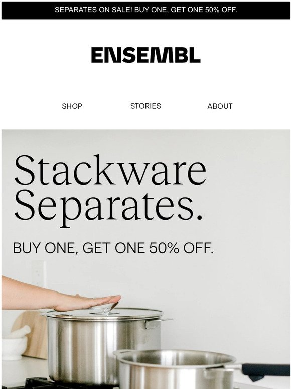 Ensembl Stackware Separates Frying Pan