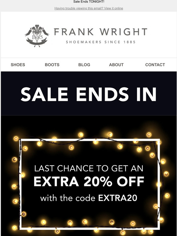 Last Chance To Get an EXTRA 20% Off All Sale