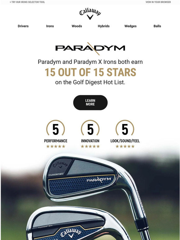 callawaygolf Paradym Irons Score 15/15 Stars On The Hot List Milled