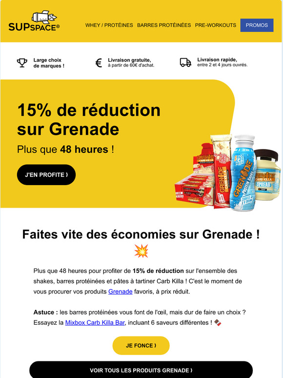 🚨 PLUS QUE 48H : -15% sur Grenade Carb Killa
