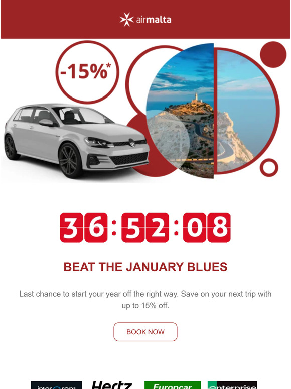Great deals on car hire end soon! | Book today for the best price.