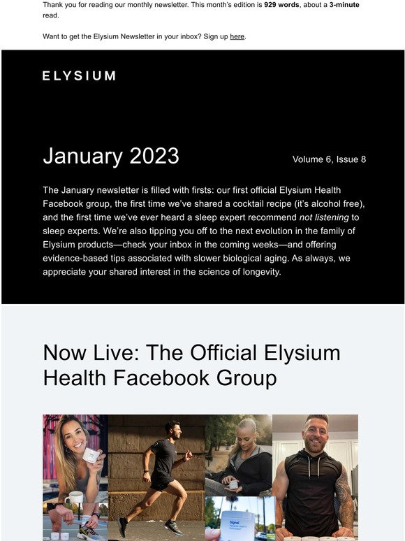 Jan Newsletter: You’re Invited: The Official Elysium Facebook Group