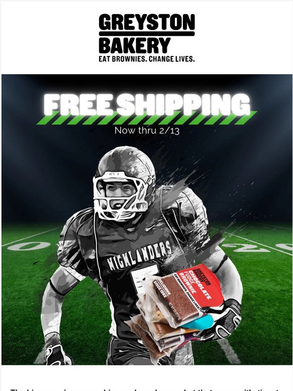 🏈 FREE SHIPPING on your brownie orders thru 2/13