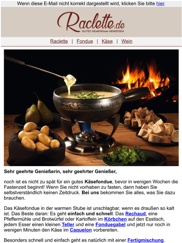 Einfach noch schnell ein Käsefondue genießen