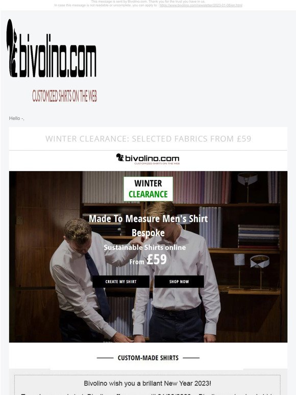 Bivolino.com: Good news: we have your full-tailored (fixed