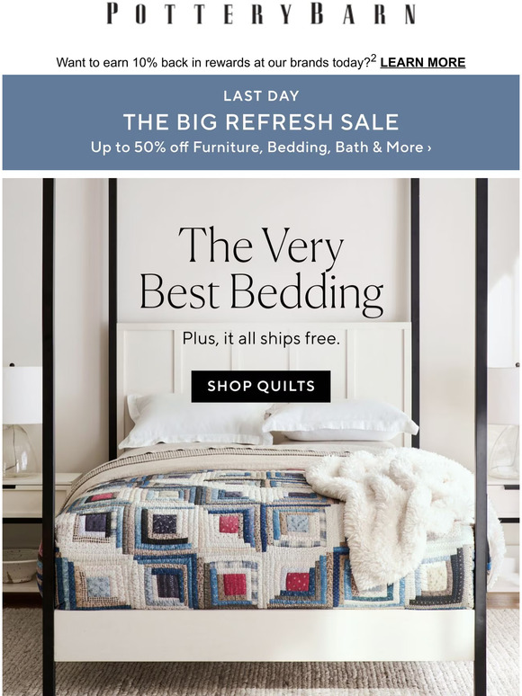 Pottery Barn Ends today Up to 50 off The Big Refresh Sale. Milled