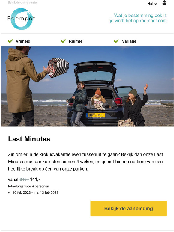 Geniet last minute van een heerlijke break!