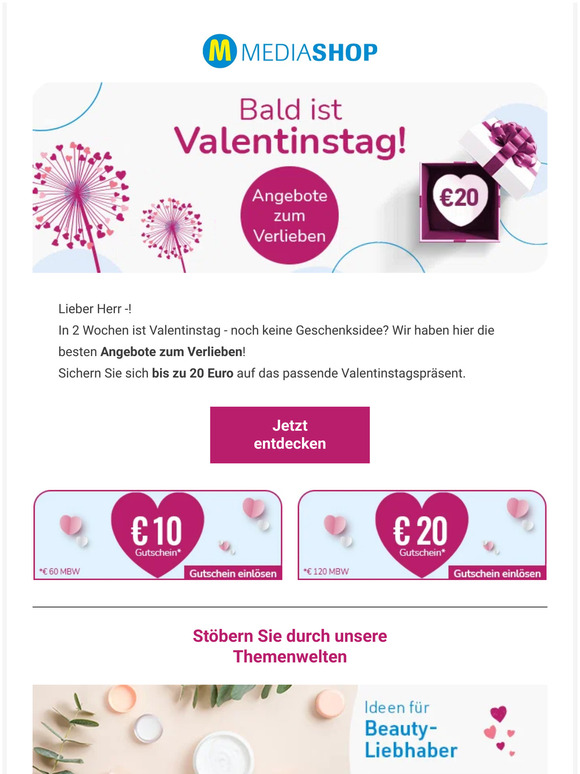 Jetzt bis zu € 20 Gutschein sichern💝
