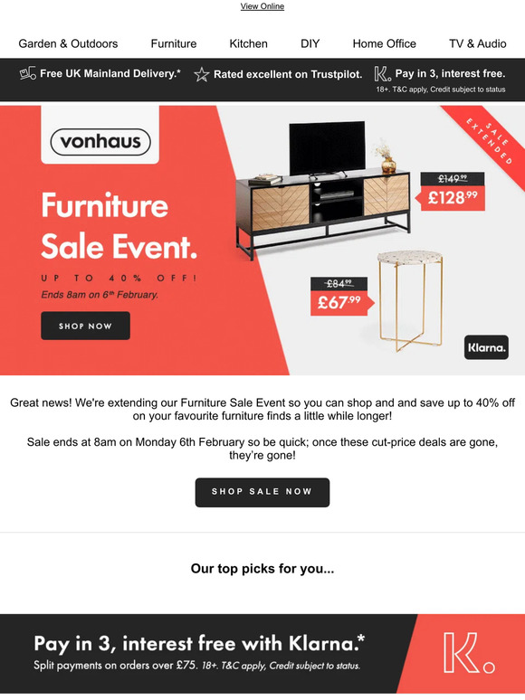 We've extended our Furniture Sale Event! 🙌