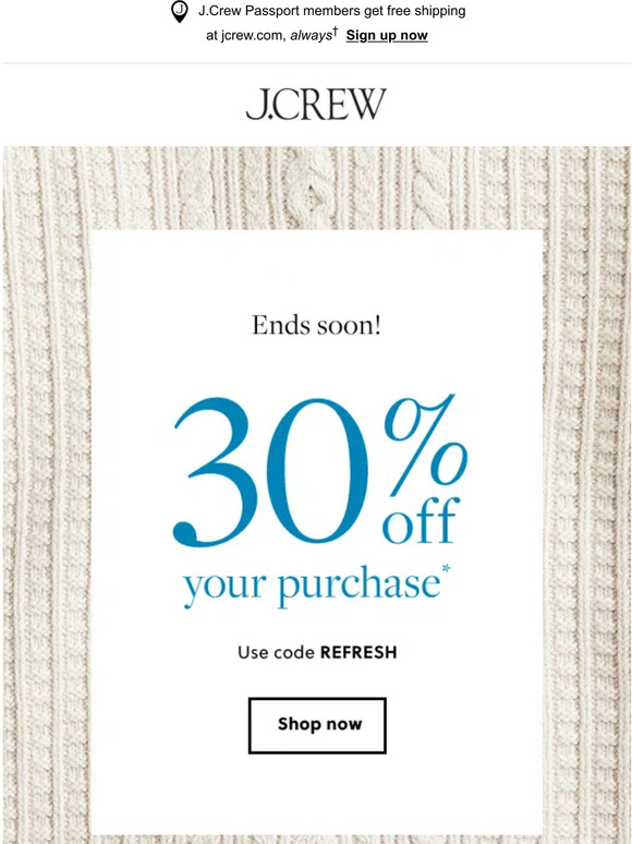 J.Crew Canada 30 off is going, going… Milled