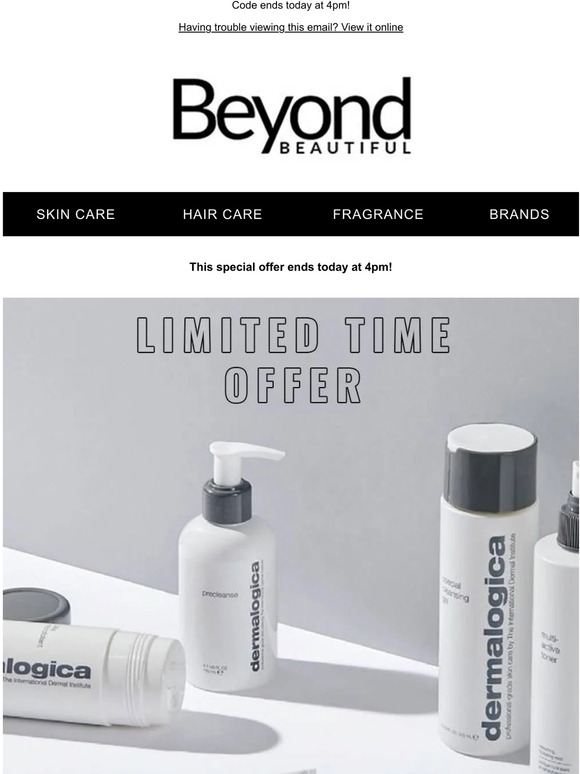 ENDS TODAY: Extra 10% Off Dermalogica! 💙