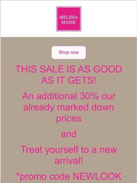NEW ARRIVALS AND SALE- ALL an additional 30% off