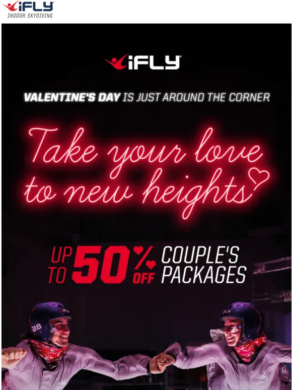 Take your love to new heights - Up to 50% off the ultimate Valentine's gift