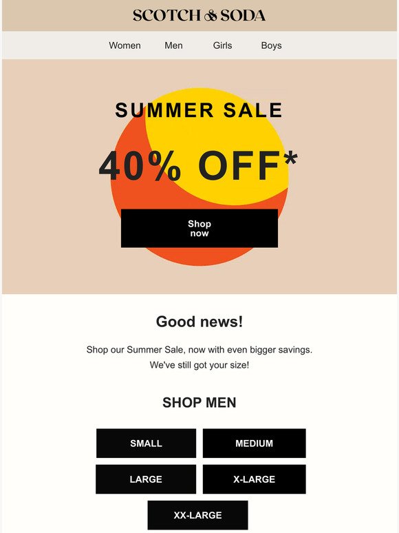 Further reduced! 40% Off Summer Sale
