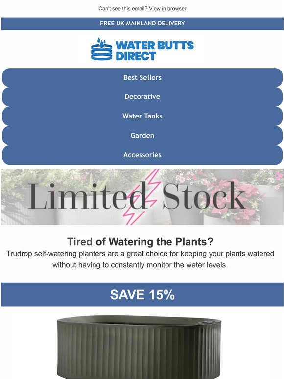 Get 15% Off Your Next Self-Watering Planter!