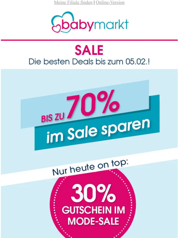 -70% im Sale ➕ Mode-Gutschein on top!