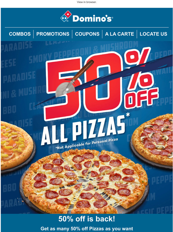 Domino's Singapore: 50% off Pizzas is back! | Milled