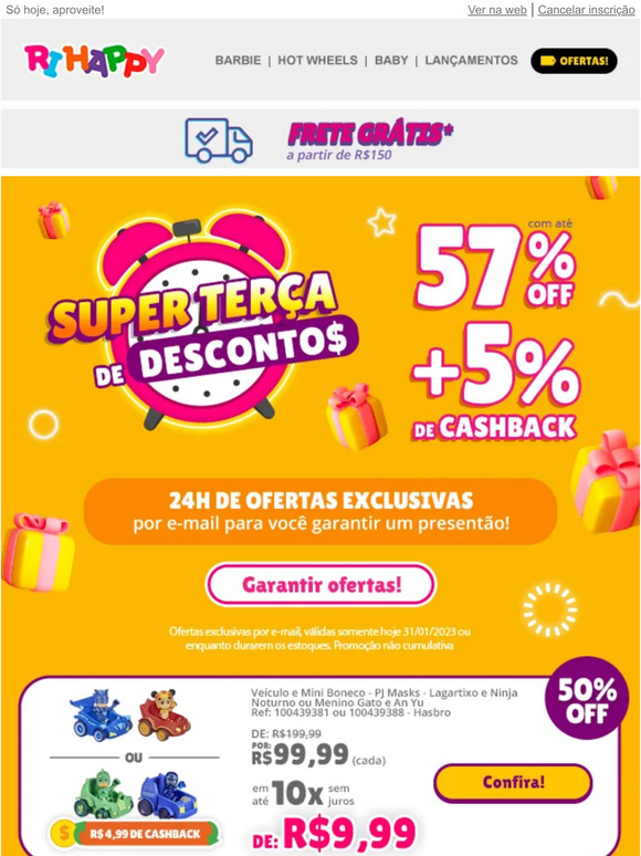 Liquidação da Ri Happy tem descontos de até 70%