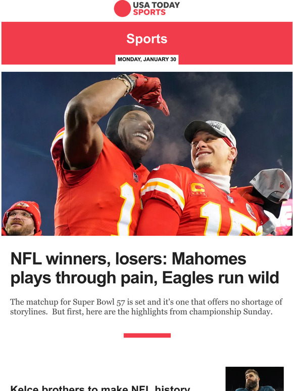 USA TODAY: NFL Winners, Losers: Mahomes Plays Through Pain, Eagles Run ...