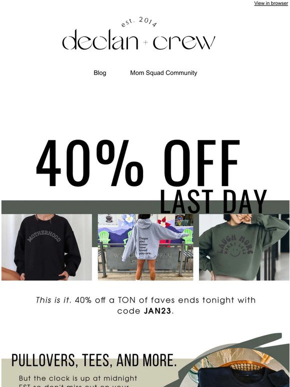 Tick-Tok... today is the last chance for 40% off...