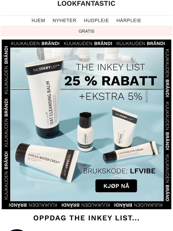 🎉Opptil 25% rabatt + 5% ekstra på The Inkey List🎉
