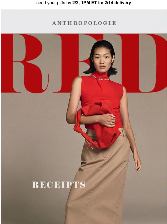 Anthropologie RED RECEIPTS are ON 💌 Milled